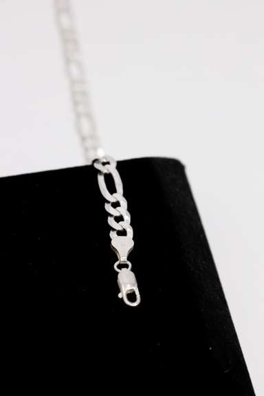 Sterling Silver 6mm Figaro Bracelet 9 Inch