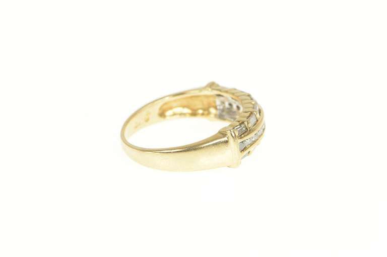 14K Yellow Gold 0.75 Ctw Baguette Diamond Wedding Band Ring