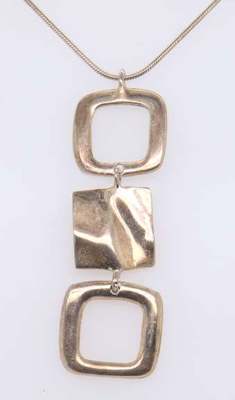 Vintage 925 Sterling Silver Pendant on Snake Chain Necklace
