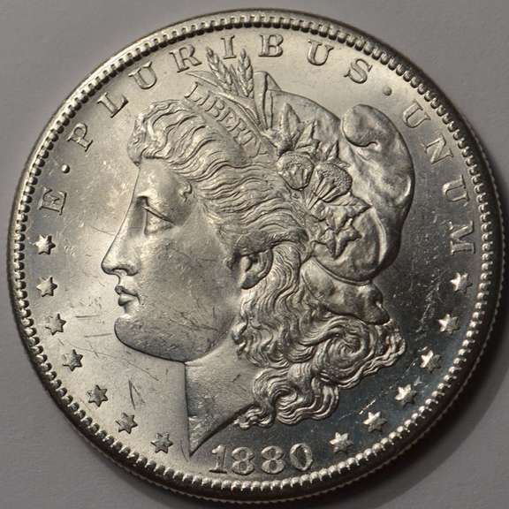 1880-S Flashy Morgan Silver Dollar Brilliant Uncirculated.