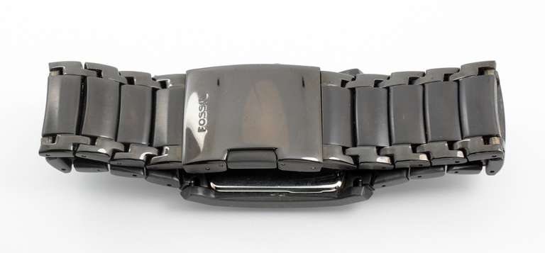 Bold Fossil Quartz Watch in Black SS