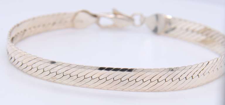 Italian 925 Sterling Silver Herringbone Bracelet