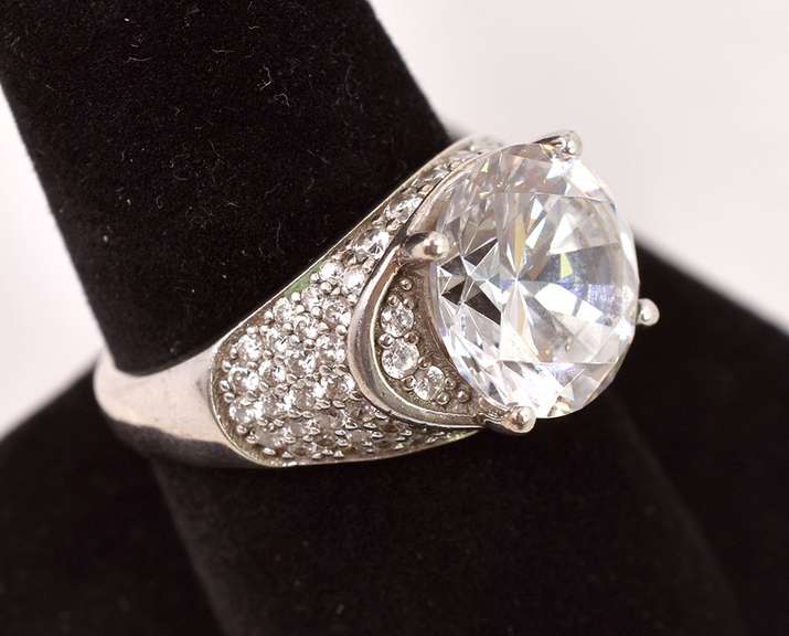 Bold Large CZ Sterling Silver Ring