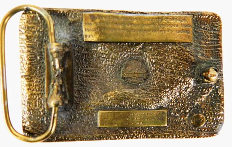 Vintage Remington Turkey Brass Belt Buckle