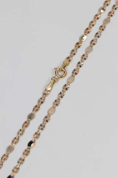 10k Gold 3mm Diamond Cut Mirror Chain Necklace 18 Inches