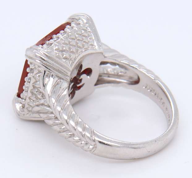 Judith Ripka Sterling Silver Red Carnelian Ring