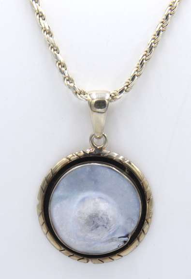 Vintage 925 Sterling Silver Signed Pendant on Chain