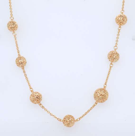 Italian 925 Sterling Silver Ball Necklace