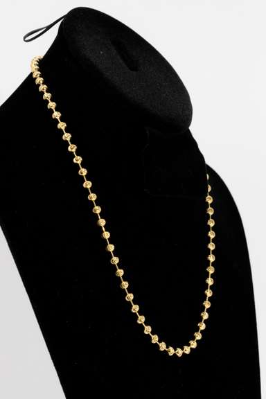 10K 5mm Mooncut Bead Gold Chain 20 Inch