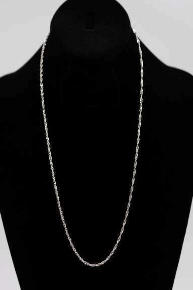 .925 Italian Sterling Silver 2.3mm Singapore Chain Necklace 24 Inches