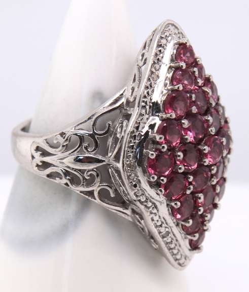 925 Sterling Silver Cubic Zirconia Cluster Ring