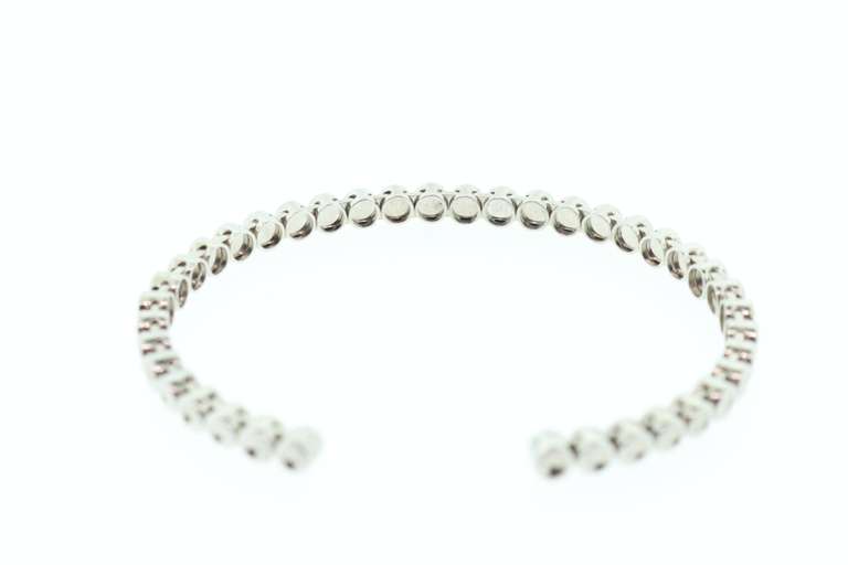 LADIES 18K WHITE GOLD DIAMOND CUFF BANGLE BRACELET BY KWIAT