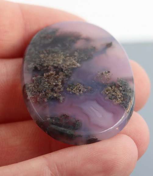 Artistic 55ct Chalcedony and Chlorite cabochon