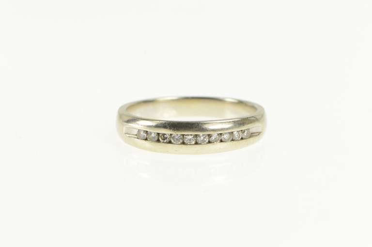 14K White Gold 0.30 Ctw Diamond Channel Wedding Band Ring