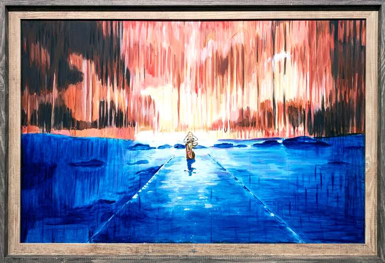 Ismail Khelalfa Original Oil on Canvas Native American Series