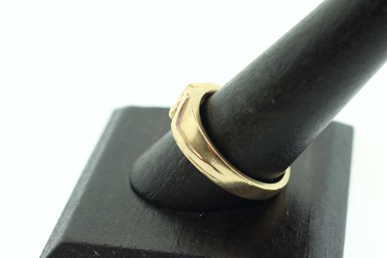 MENS 14K GOLD AND DIAMOND BAND