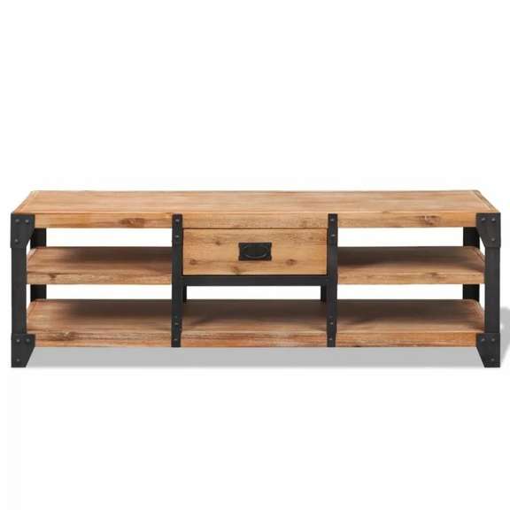 TV Stand Solid Acacia Wood 55.1x15.7x17.7inch