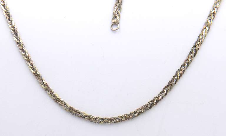 Set of Vintage 925 Sterling Silver Twisted Necklace and Matching Bracelet