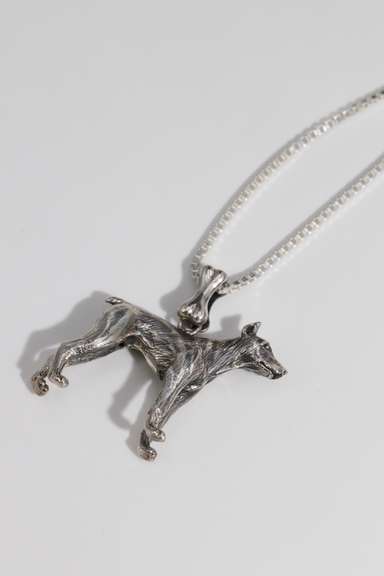 .925 Sterling Silver Doberman Dobie Dog Pendant 26mm x 30mm