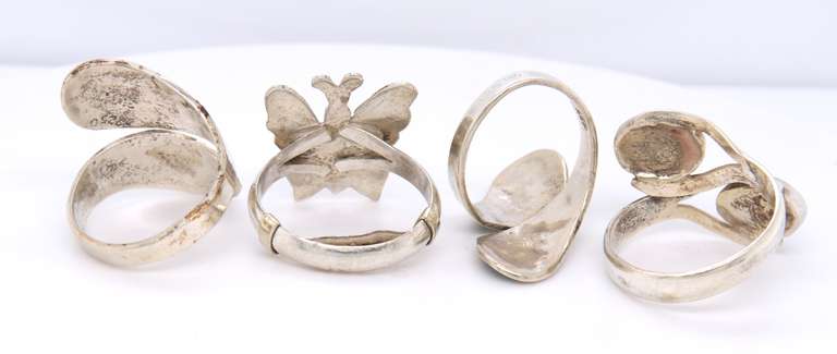 Group Lot of 4 Vintage 925 Sterling Silver Rings