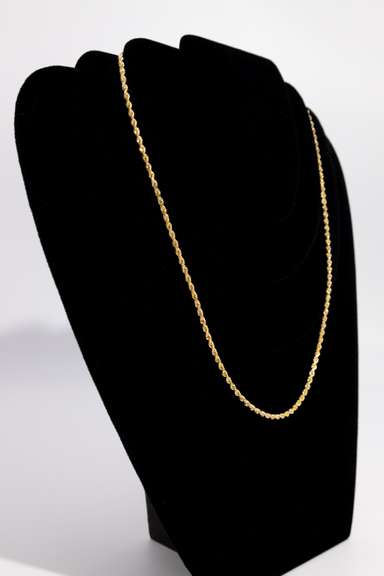 10K Yellow Gold 2.75mm Solid Rope Chain 22 Inch