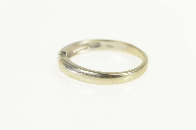 14K White Gold Classic Simple Diamond Split Inset Band Ring