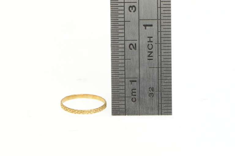 10K Yellow Gold Victorian Floral Pattern Child's Baby Ring