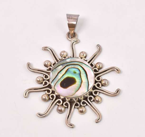 Abalone Sunburst Sterling Silver Pendant