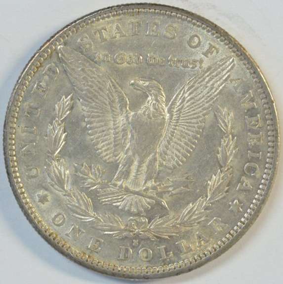 Lovely lustrous AU 1883-S Morgan Silver Dollar. Key date