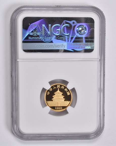 PF69 UCAM 1989-P China 10 Yuan 1/10 Oz. .999 Fine Gold Panda NGC
