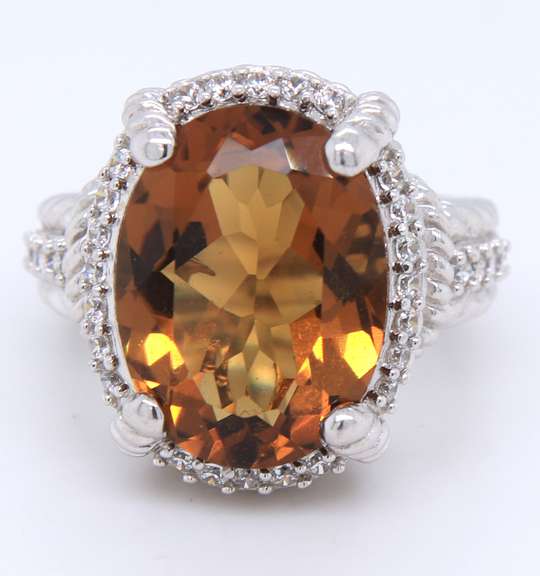 Sterling Silver Judith Ripka Smokey Topaz Ring