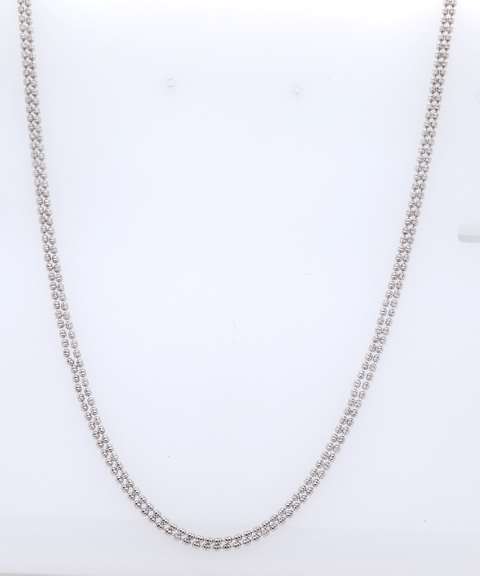 Vintage Italian 925 Sterling Silver Beads Double Chain Necklace
