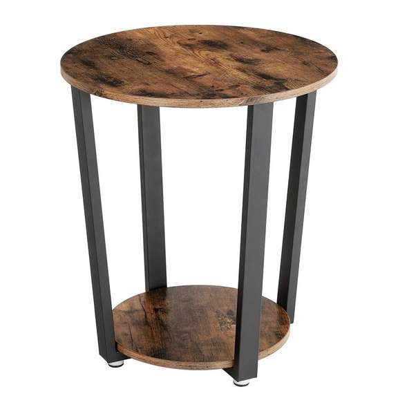 Industrial End Table Metal Side Table Laptop Desk