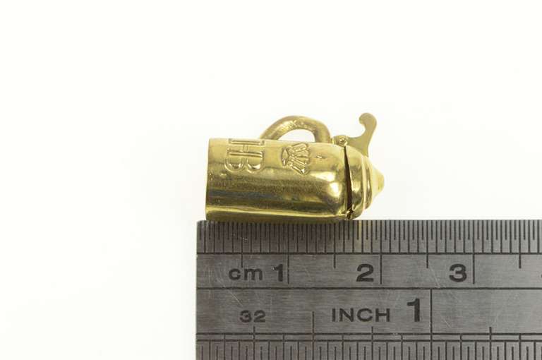 10K Yellow Gold 3D German Beer Stein HB Hofbrauhaus Charm/Pendant