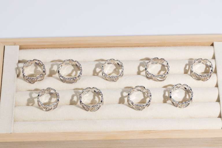 .925 Sterling Silver Heart Ring Lot 9 Rings in Various Sizes