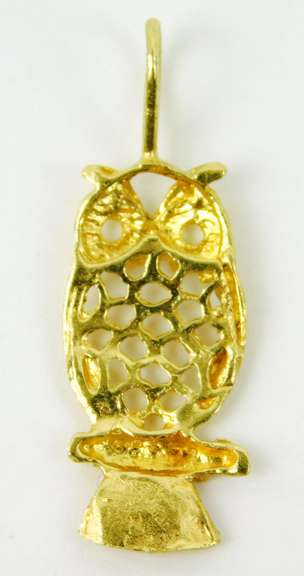 14K Owl Pendant