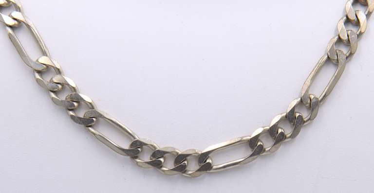 Vintage Italian 925 Sterling Silver Figaro Necklace