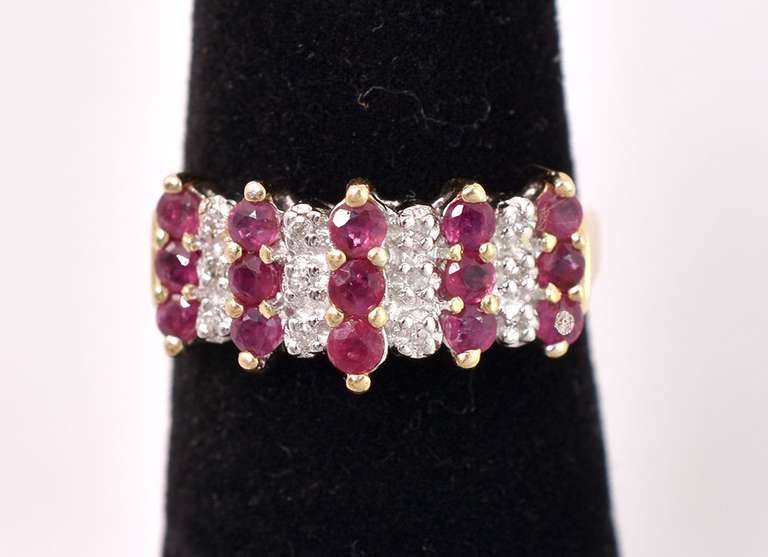 Marvelous Ruby and Diamond Ring in Yellow Gold
