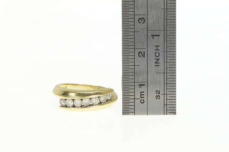 14K Yellow Gold 0.50 Cttw Diamond Band Bypass Channel Set Ring