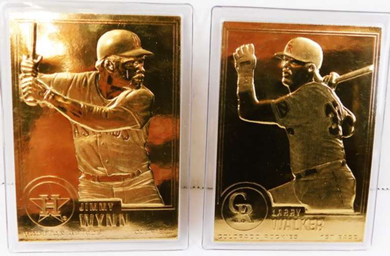 2 - 22KT Gold Foil Baseball Cards