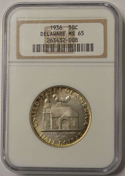 1936 Delaware Commemorative Half Dollar NGC MS65
