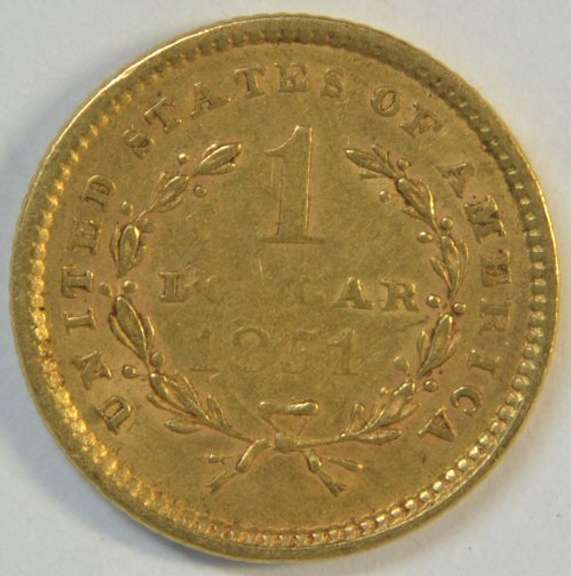 Sharp and attractive 1851 US Type One $1 Gold Piece