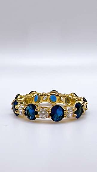Beautiful Blue Sapphire Eternity Band Ring