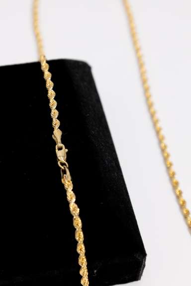 10K Yellow Gold 2.75mm Solid Rope Chain 22 Inch