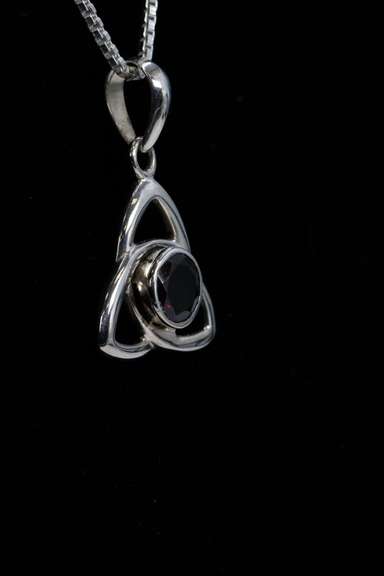 Sterling Silver Natural Garnet Gemstone Pendant