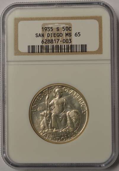 1935-S San Diego Commemorative Half Dollar NGC MS65