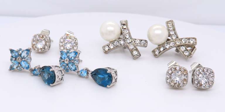 Group Lot of Vintage 925 Sterling Silver Earrings