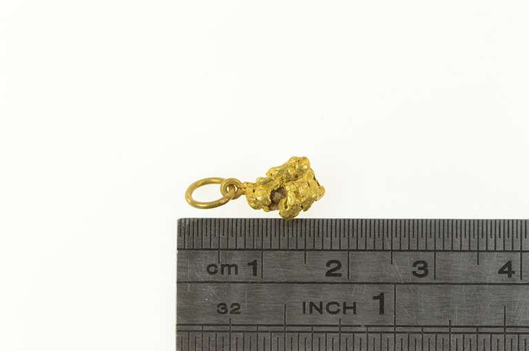 22K Yellow Gold Natural Cluster Textured Abstract Nugget Charm/Pendant