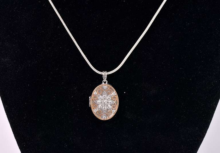 Estate Sterling Locket with Vermeil