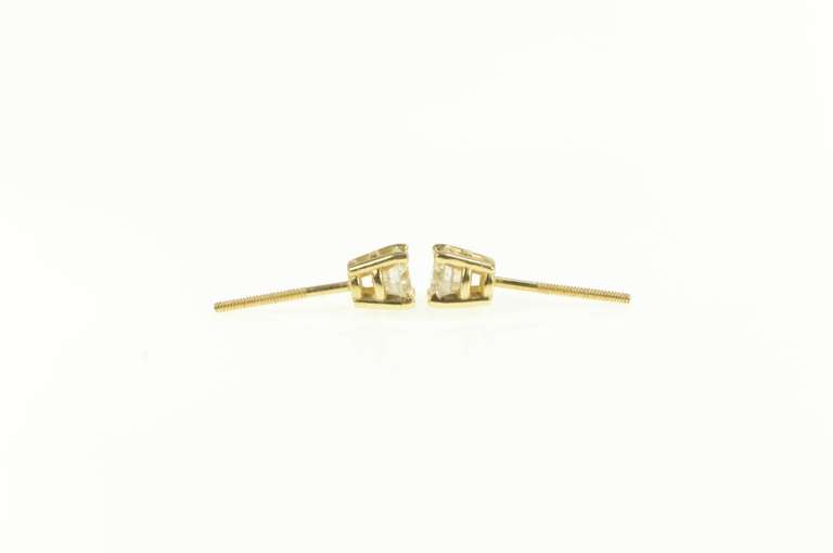 14K Yellow Gold 0.50 Ctw Round Diamond Solitaire Stud Earrings